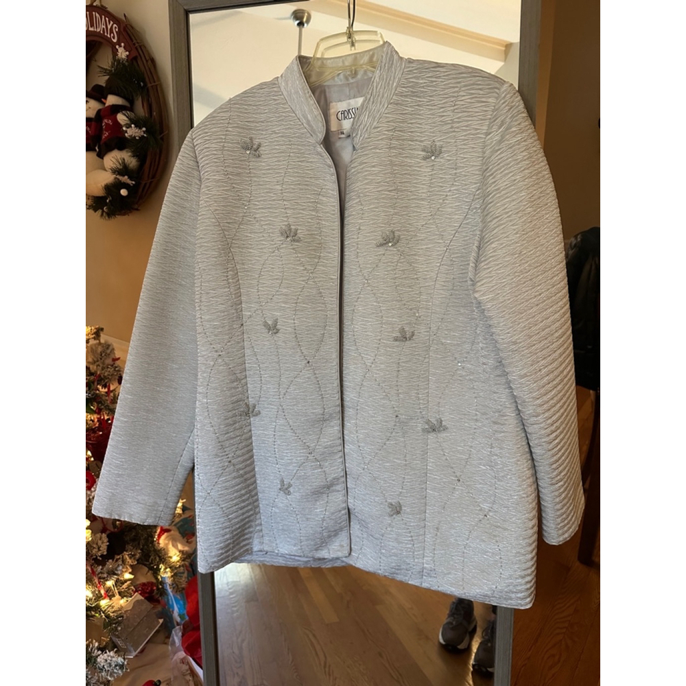 Women's Carissimo Jacket, Size 14, Silver‎ Vintage